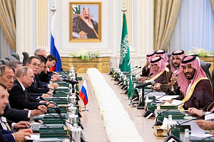 Talks between the President of Russia and King Salman bin Abdulaziz Al Saud of Saudi Arabia